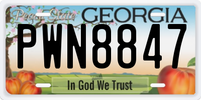 GA license plate PWN8847