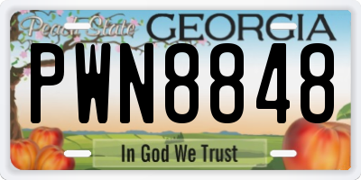 GA license plate PWN8848
