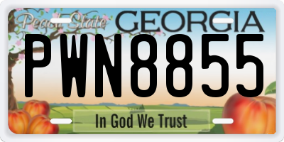 GA license plate PWN8855