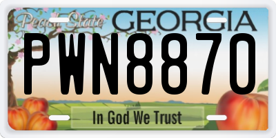 GA license plate PWN8870