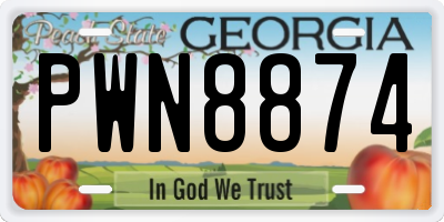 GA license plate PWN8874