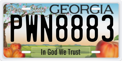GA license plate PWN8883