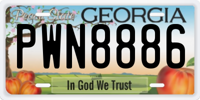 GA license plate PWN8886