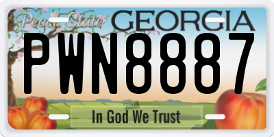 GA license plate PWN8887