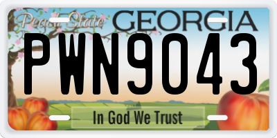 GA license plate PWN9043