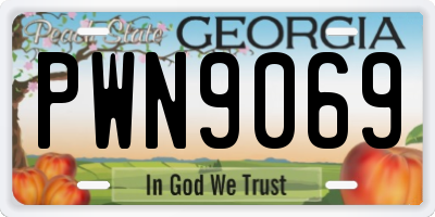 GA license plate PWN9069