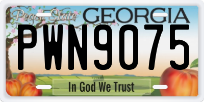 GA license plate PWN9075