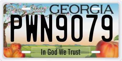 GA license plate PWN9079