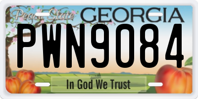 GA license plate PWN9084