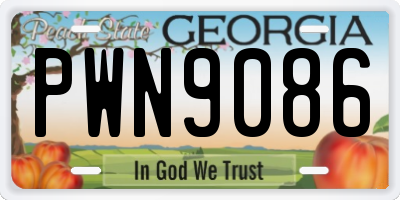 GA license plate PWN9086