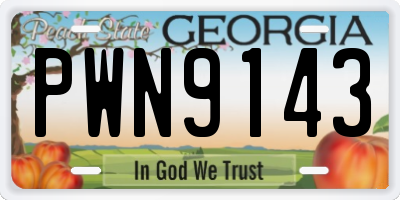 GA license plate PWN9143