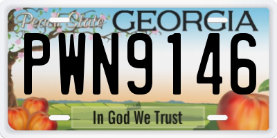 GA license plate PWN9146