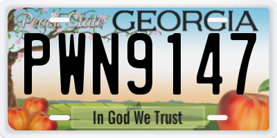 GA license plate PWN9147