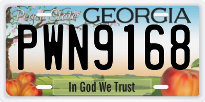 GA license plate PWN9168