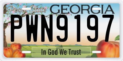GA license plate PWN9197