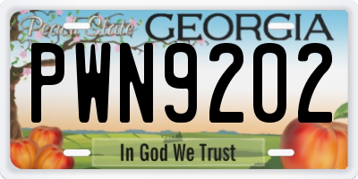 GA license plate PWN9202