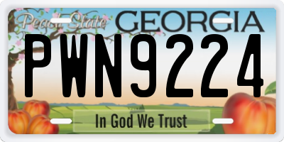 GA license plate PWN9224