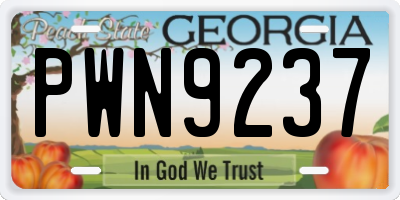 GA license plate PWN9237