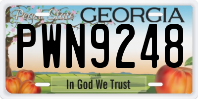 GA license plate PWN9248