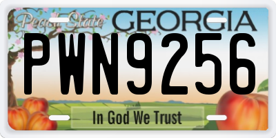 GA license plate PWN9256