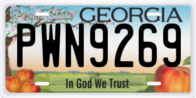 GA license plate PWN9269