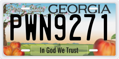GA license plate PWN9271