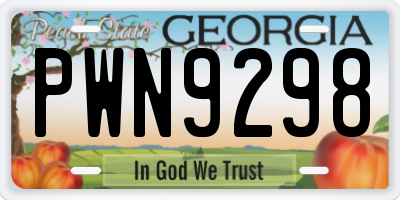 GA license plate PWN9298