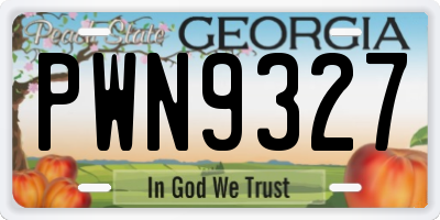 GA license plate PWN9327