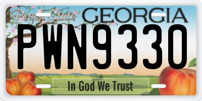 GA license plate PWN9330