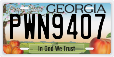 GA license plate PWN9407