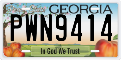 GA license plate PWN9414