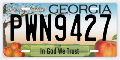 GA license plate PWN9427