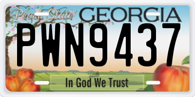 GA license plate PWN9437