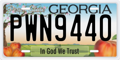 GA license plate PWN9440