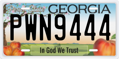 GA license plate PWN9444