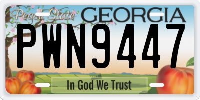 GA license plate PWN9447