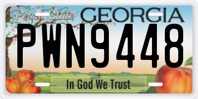 GA license plate PWN9448