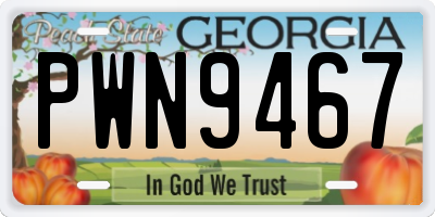 GA license plate PWN9467