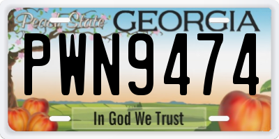 GA license plate PWN9474