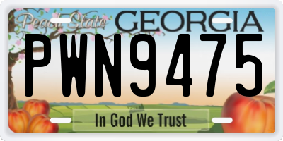 GA license plate PWN9475