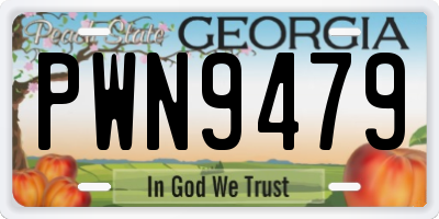 GA license plate PWN9479
