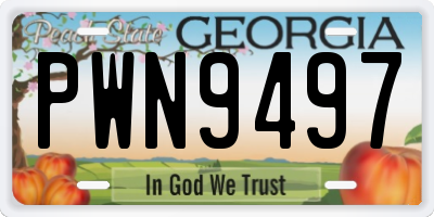 GA license plate PWN9497
