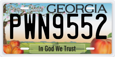 GA license plate PWN9552