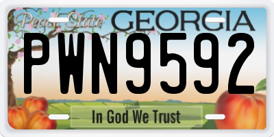GA license plate PWN9592