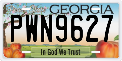 GA license plate PWN9627