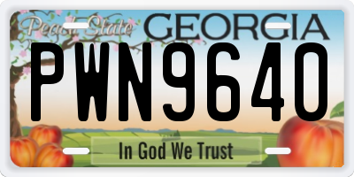 GA license plate PWN9640