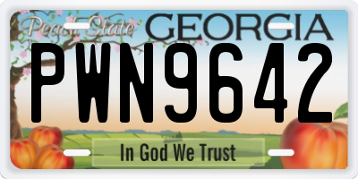 GA license plate PWN9642