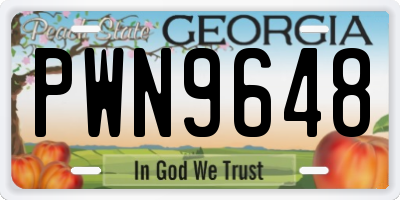 GA license plate PWN9648