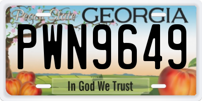 GA license plate PWN9649
