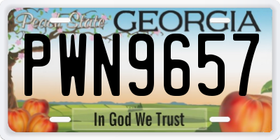GA license plate PWN9657